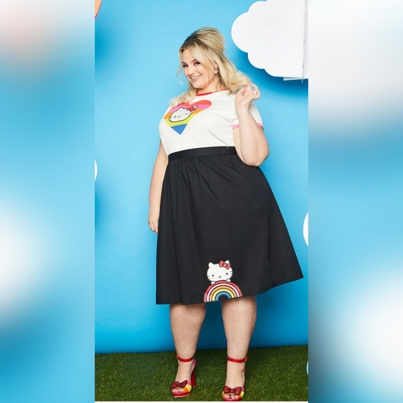 *ModCloth x Hello Kitty Let's Go Rainbow A-Line Skirt - Picture 1 of 5